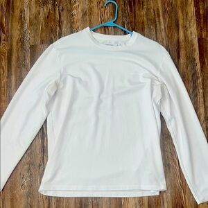 Calvin Klein White Long Sleeve Tee with Crew Neck